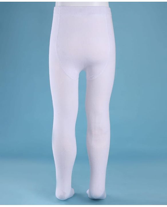 Cute Walk by Babyhug Knit Anti Bacterial Solid Footed Tights - White