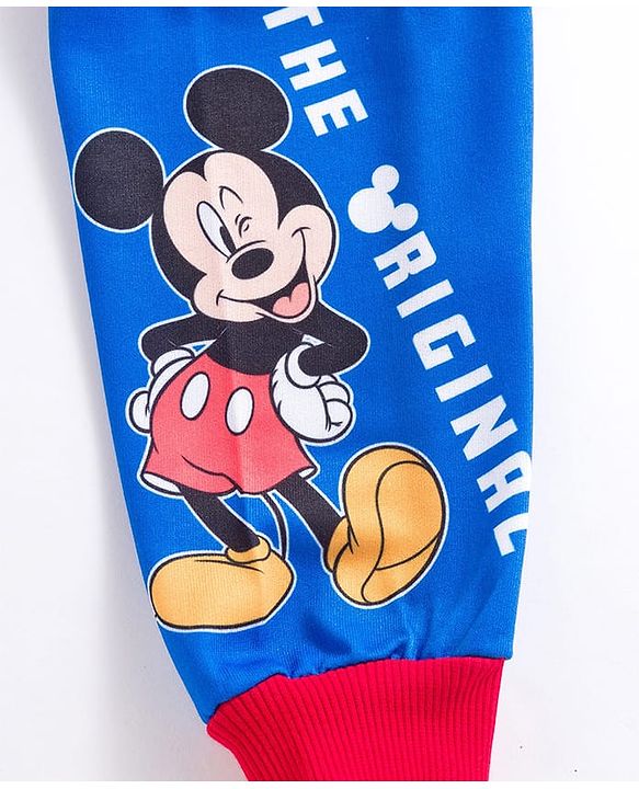 Babyhug Disney Terry Knit Drop Shoulder Full Sleeves Sweatshirt With Mickey Mouse Graphics - Multicolor