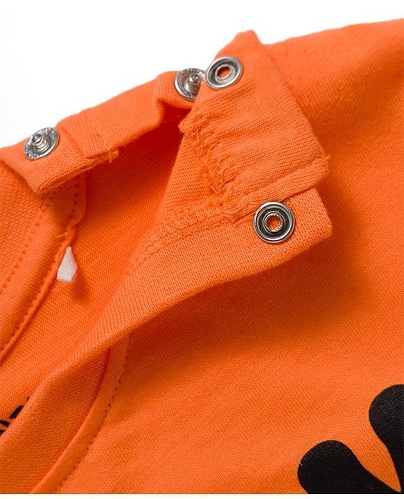 Babyhug Disney Single Jersey Knit Half Sleeves T-Shirt and Leggings with Marrie Graphic Badge Detailing - Orange & Black