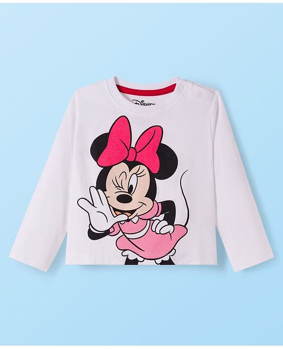 Babyhug Terry Knit Drop Shoulder Full Sleeves Hooded SweatJacket & Lounge Pant Set with T-Shirt Minnie & Friends Graphic - Pink
