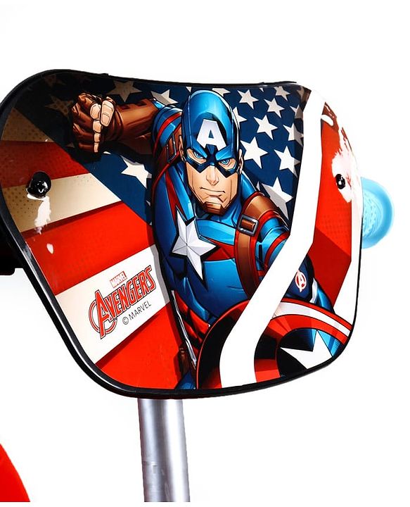 Babyhug Marvel Avengers Captain America Kids Tricycle with Parental Handle- Blue & Red| Antislip Pedals| Puncture Proof Wheels| Easy Assembling| Foldable Footrest| Toy for 2 to 5 year| Gifting Option