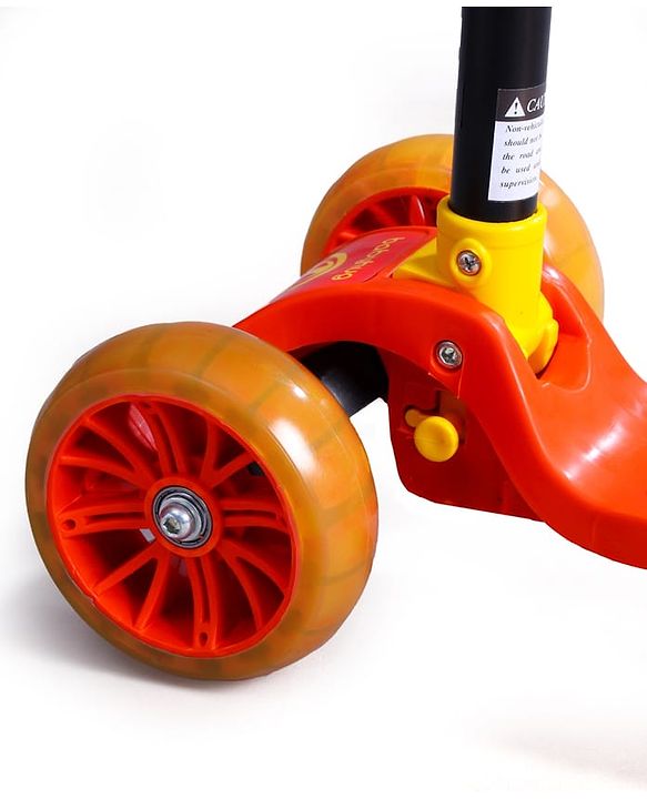 Babyhug Marvel Spider Man Kids 3 Wheel Scooter with Attractive Led Wheels|Compact Fold| Lean-to-Steer| Gifting Option| Physical Activity - Red & Blue