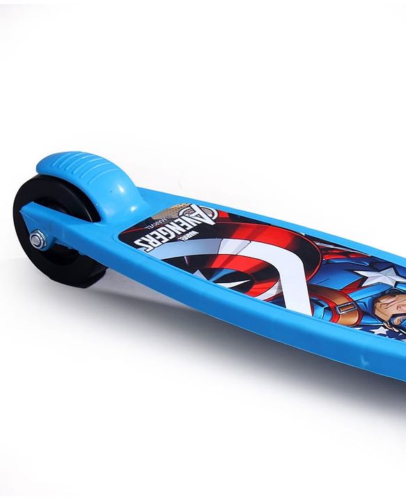 Babyhug Marvel Spider Man Kids 3 Wheel Scooter with Attractive Led Wheels|Compact Fold| Lean-to-Steer| Gifting Option| Physical Activity - Red & Blue
