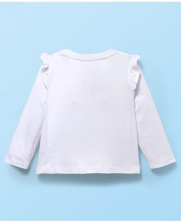 Babyhug Disney Single Jersey Knit Full Sleeves T-Shirt & Legging With Minnie Mouse Graphics & Mesh skirt Detailing - White & Red