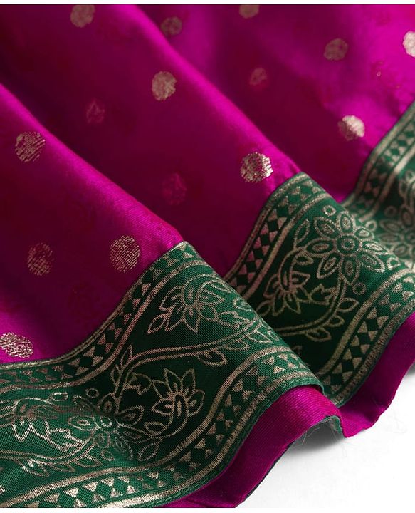Babyhug Cotton Blend Woven Sleeveless Foil Printed Ethnic Dress - Fuchsia