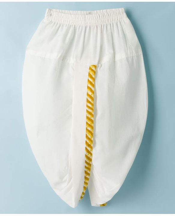 Babyhug Cambric Woven Full Sleeves Striped Kurta Dhoti Set - Yellow