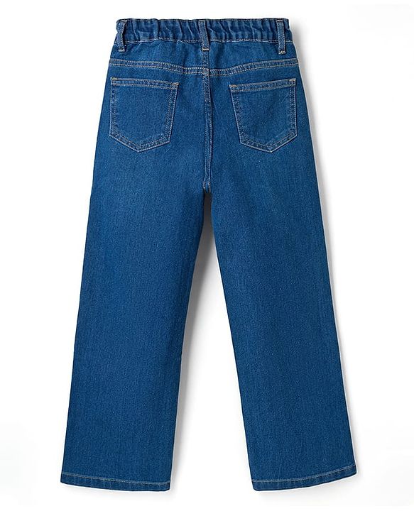 Pine Kids Denim Woven Full Length Washed Jeans - Blue