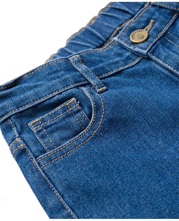 Pine Kids Denim Woven Full Length Washed Jeans - Blue