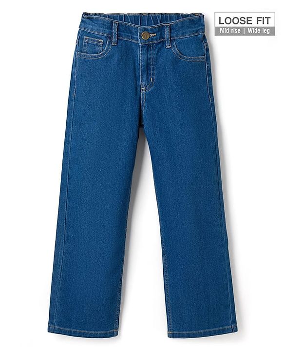 Pine Kids Denim Woven Full Length Washed Jeans - Blue