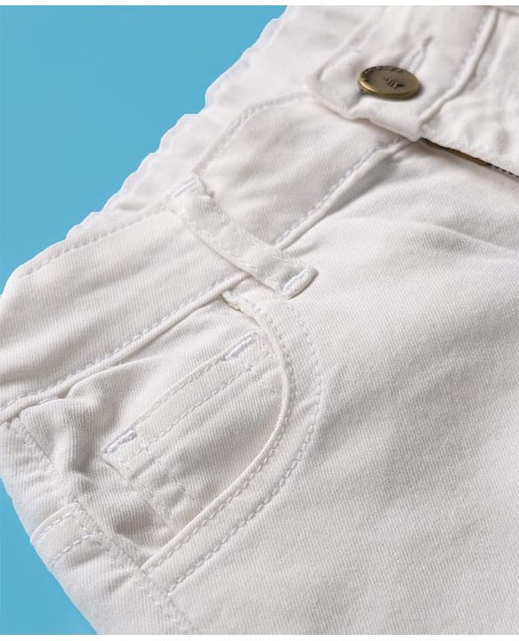 Pine Kids Denim Woven Full Length Washed Jeans - White