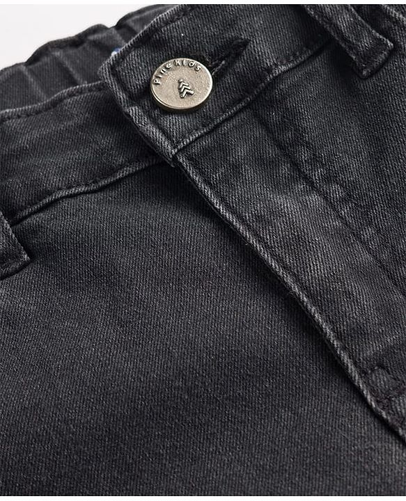Pine Kids Full Length Solid Color Denim Jeans - Black
