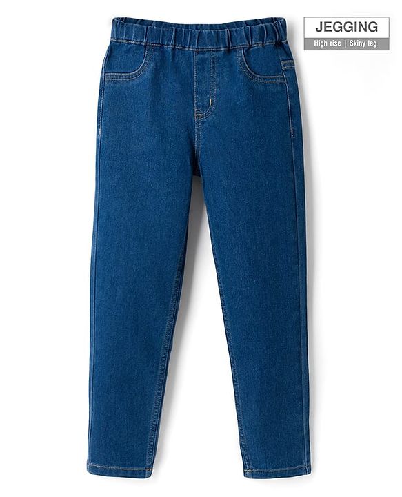 Pine Kids Denim Woven Full Length Washed Jeggings - Blue