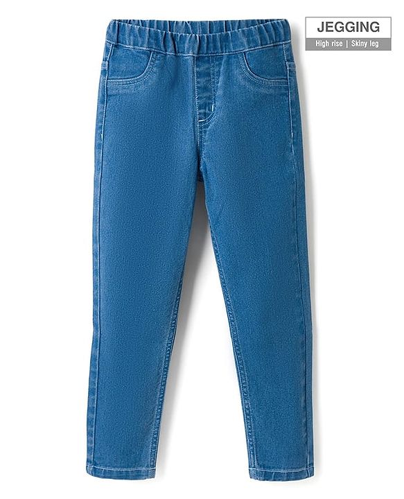 Pine Kids Denim Woven Full Length Washed Jeggings - Blue