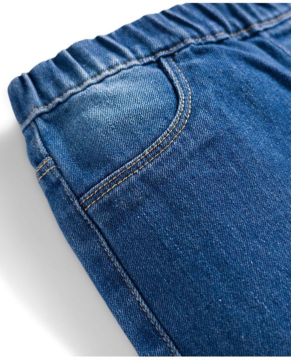 Pine Kids Denim Woven Ankle Length Boot cut Washed Jeggings - Blue
