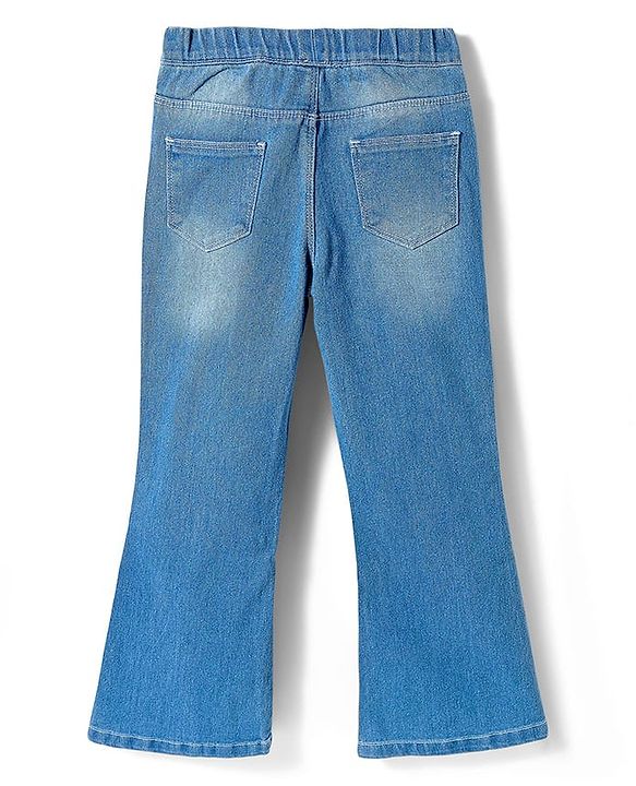 Pine Kids Denim Woven Ankle Length Washed Jeggings - Blue