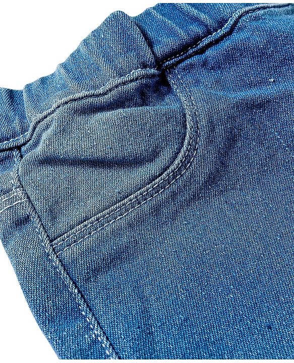 Pine Kids Denim Woven Ankle Length Washed Jeggings - Blue