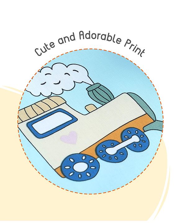 Babyhug 100% Cotton Gadda Bedding Set Cute Car Print - Sea Green| Soft & Breathable Cotton Shell| Mattress with Pillow & 2 Bolsters| Gentle Cushioned Support| Gifting Option for 0to12 Months