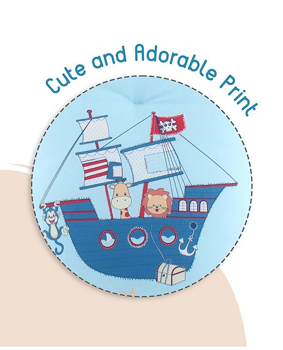 Babyhug 100% Cotton Baby Sleeping Bag with Hood Little Sailor Print - Blue| Use as Carry Nest, Mattress or Sleeping Bag| Newborn to Toddler Boys & Girls| New Born Gifting| Warm and Cozy