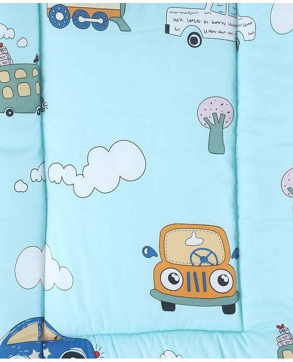 Babyhug 100% Cotton Baby Sleeping Bag with Hood Little Sailor Print - Blue| Use as Carry Nest, Mattress or Sleeping Bag| Newborn to Toddler Boys & Girls| New Born Gifting| Warm and Cozy