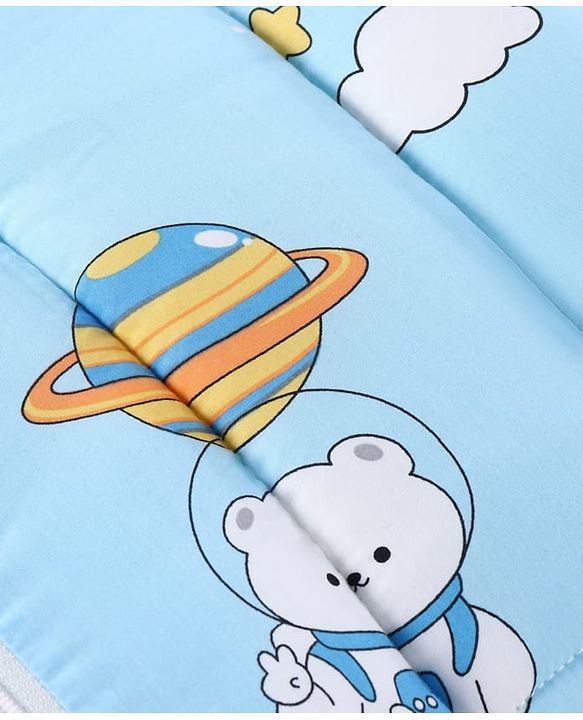Babyhug 100% Cotton Baby Sleeping Bag with Hood Little Sailor Print - Blue| Use as Carry Nest, Mattress or Sleeping Bag| Newborn to Toddler Boys & Girls| New Born Gifting| Warm and Cozy