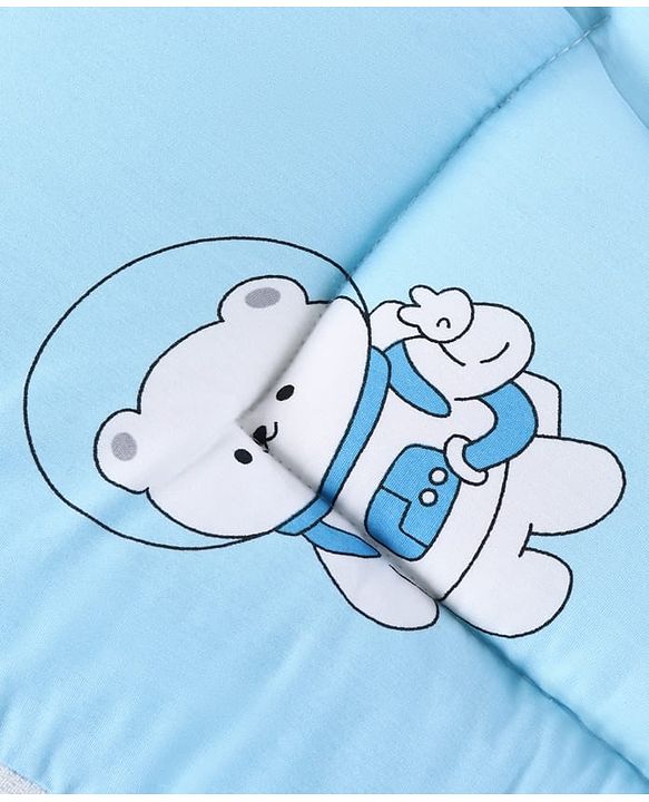 Babyhug 100% Cotton Baby Sleeping Bag with Hood Little Sailor Print - Blue| Use as Carry Nest, Mattress or Sleeping Bag| Newborn to Toddler Boys & Girls| New Born Gifting| Warm and Cozy