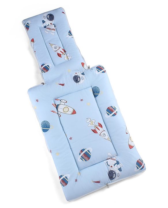 Babyhug 100% Cotton Baby Sleeping Bag with Hood Little Sailor Print - Blue| Use as Carry Nest, Mattress or Sleeping Bag| Newborn to Toddler Boys & Girls| New Born Gifting| Warm and Cozy