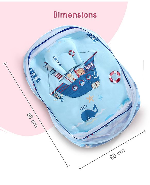 Babyhug Super Saver Bedding Combo Set of 3 Sailor Friends Print - Blue| 100% Cotton| Pillows & Bolsters Included| Lightweight & Travel Friendly| Breathable Fabric| Gifting  Option for 0to6 Months