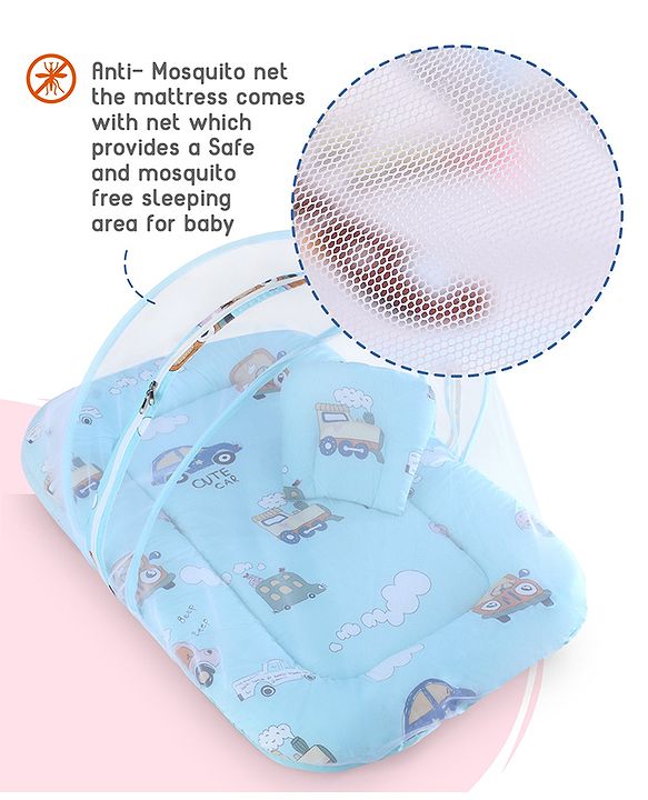 Babyhug Super Saver Bedding Combo Set of 3 Sailor Friends Print - Blue| 100% Cotton| Pillows & Bolsters Included| Lightweight & Travel Friendly| Breathable Fabric| Gifting  Option for 0to6 Months
