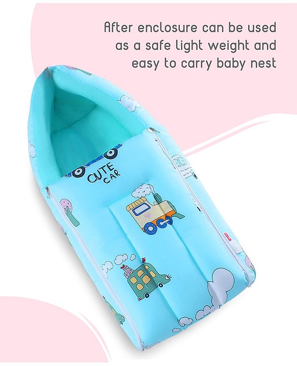 Babyhug Super Saver Bedding Combo Set of 3 Sailor Friends Print - Blue| 100% Cotton| Pillows & Bolsters Included| Lightweight & Travel Friendly| Breathable Fabric| Gifting  Option for 0to6 Months