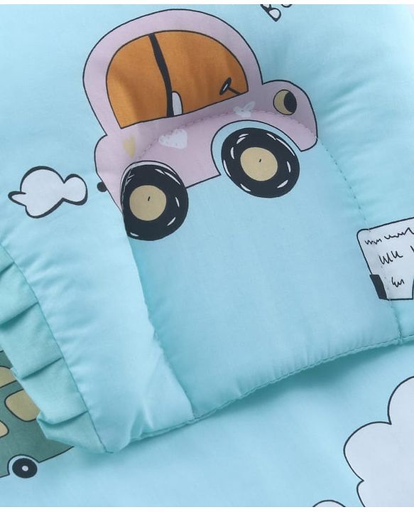 Babyhug Super Saver Bedding Combo Set of 3 Sailor Friends Print - Blue| 100% Cotton| Pillows & Bolsters Included| Lightweight & Travel Friendly| Breathable Fabric| Gifting  Option for 0to6 Months