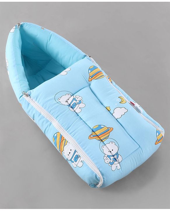 Babyhug Super Saver Bedding Combo Set of 3 Sailor Friends Print - Blue| 100% Cotton| Pillows & Bolsters Included| Lightweight & Travel Friendly| Breathable Fabric| Gifting  Option for 0to6 Months