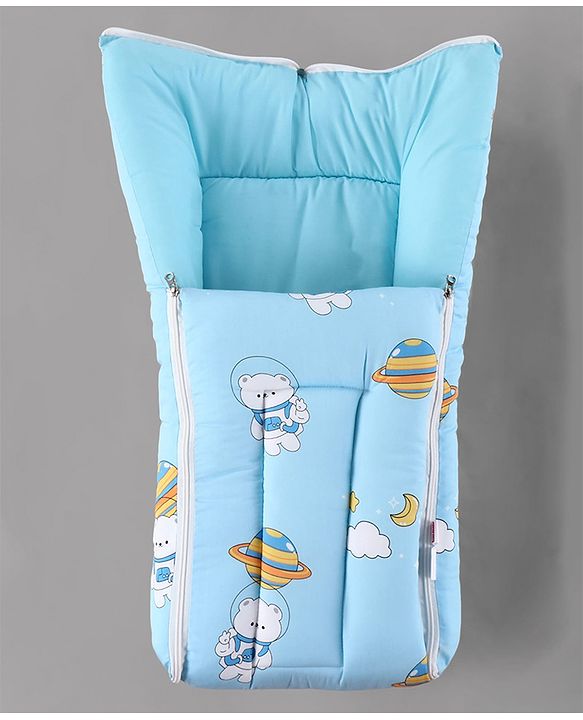 Babyhug Super Saver Bedding Combo Set of 3 Sailor Friends Print - Blue| 100% Cotton| Pillows & Bolsters Included| Lightweight & Travel Friendly| Breathable Fabric| Gifting  Option for 0to6 Months