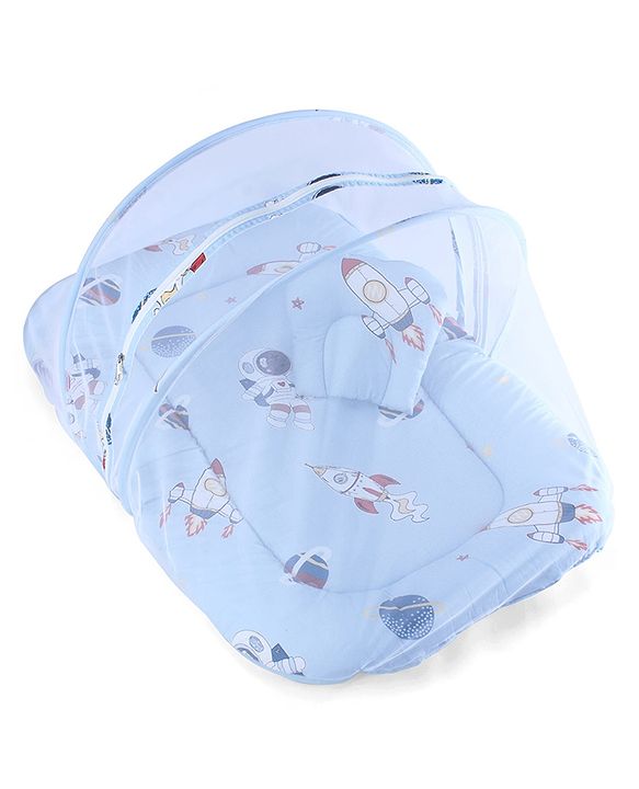 Babyhug Super Saver Bedding Combo Set of 3 Sailor Friends Print - Blue| 100% Cotton| Pillows & Bolsters Included| Lightweight & Travel Friendly| Breathable Fabric| Gifting  Option for 0to6 Months