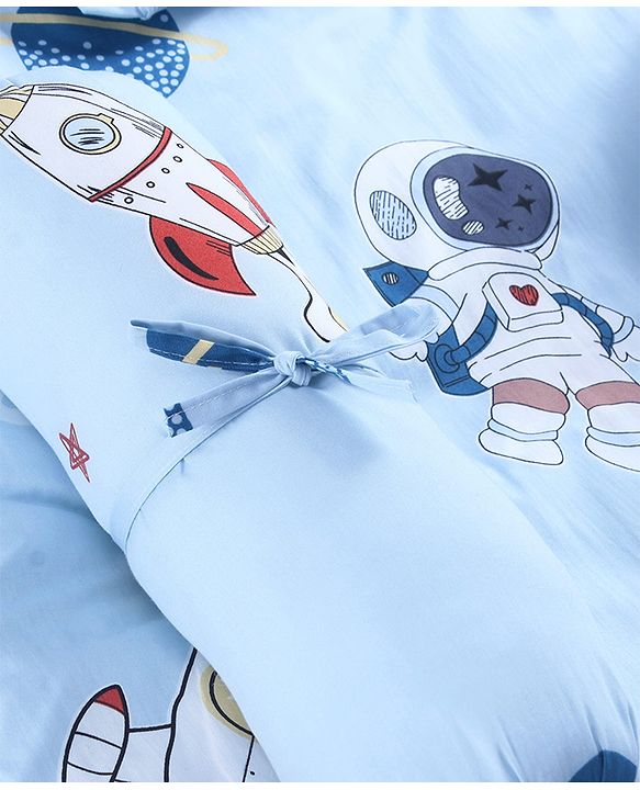 Babyhug Super Saver Bedding Combo Set of 3 Sailor Friends Print - Blue| 100% Cotton| Pillows & Bolsters Included| Lightweight & Travel Friendly| Breathable Fabric| Gifting  Option for 0to6 Months