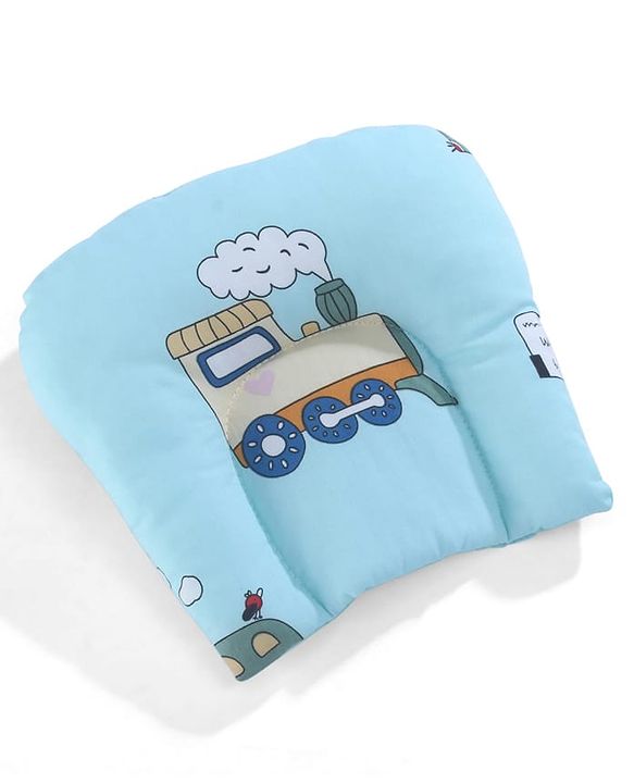 Babyhug 100% Cotton Digital Print Mattress Set with Mosquito Net Sailor Friends -Blue|U Shaped Pillow|Zipper Opening|Foldable & Travel Friendly|Newborn Gifting Option|Use on Floor Cribs Cots or Cradle