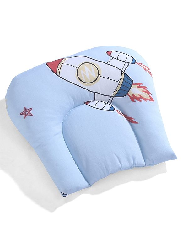 Babyhug 100% Cotton Digital Print Mattress Set with Mosquito Net Sailor Friends -Blue|U Shaped Pillow|Zipper Opening|Foldable & Travel Friendly|Newborn Gifting Option|Use on Floor Cribs Cots or Cradle