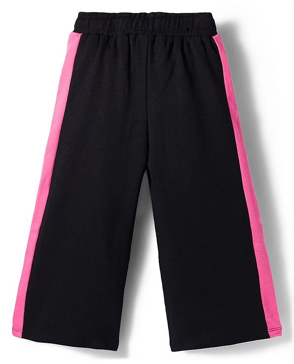 Babyhug Disney Terry Knit Full Length Track Pant With Marie Graphics & Badge Detailing - Black