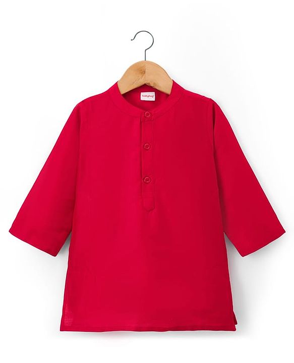 Babyhug Woven Full Sleeves Kurta Pajama & Embriodered Jacket Set - Red