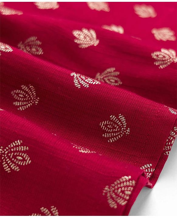 Babyhug Woven Full Sleeves Floral Foil Printed Kurta Pajama  Set- Maroon