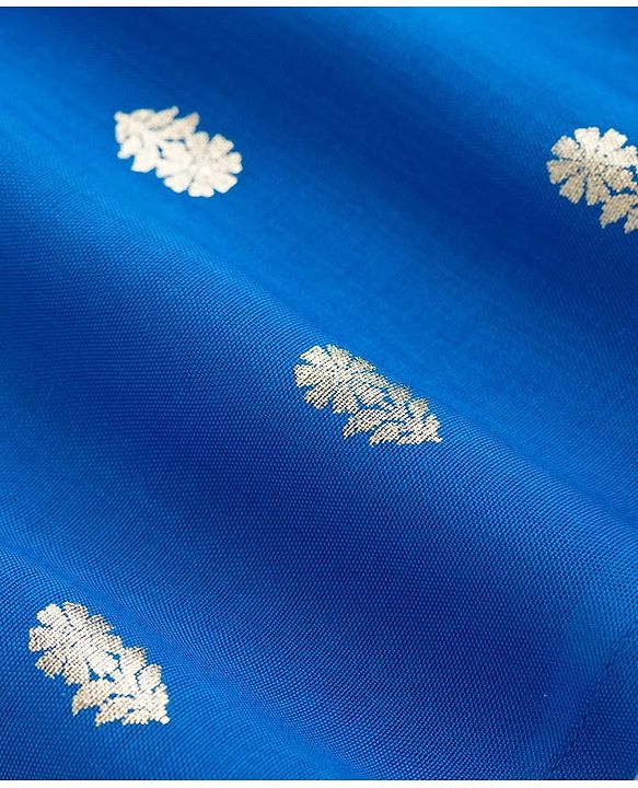 Babyhug Woven Full Sleeves Kurta Pajama Set With Floral Foil Print - Blue