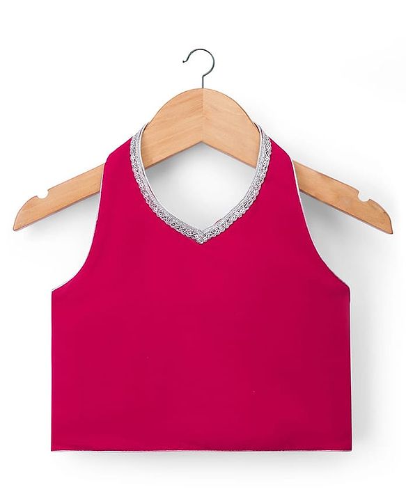 Babyhug Georgette Woven Top & Palazzo Set With Three Fourth Sleeves Embroidered Jacket - Fuchsia