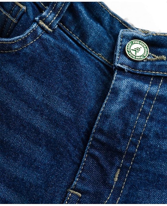 Pine Kids Denim Woven Washed Above Knee Length Shorts - Blue