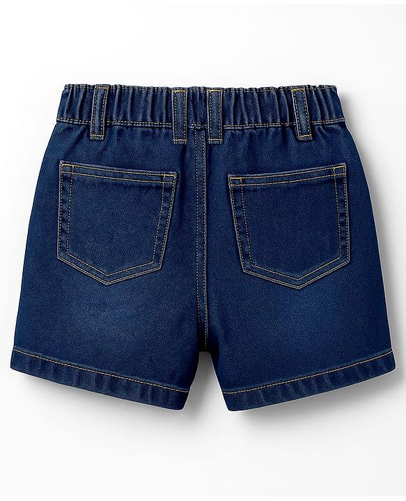 Pine Kids Woven Above Knee Length Solid Color Shorts - Navy Blue