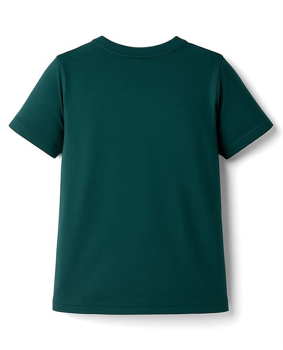 Pine Kids Cotton Knit Half Sleeves T-Shirt With Brand Logo Print - Navy Blue
