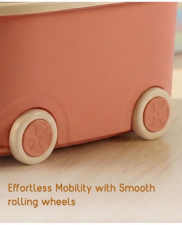 Babyhug Multipurpose Storage Box with Wheels for Kids Truck Theme - Classic Blue| Toy Storage Organizer with Pull Along Handle| Clip Lock Lid| Use as Ride-On & Building Block Tray| Kids Room Storage