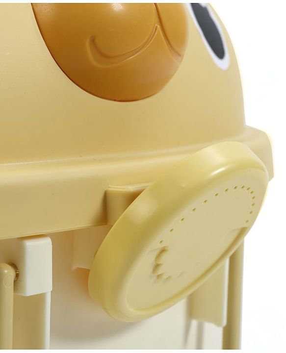 Babyhug Multipurpose Storage Box with Wheels for Kids Animal Theme Pastel Yellow| Toy Storage Organizer with Pull Along Handle| Clip Lock Lid| Use as Ride-On & Building Block Tray| Kids Room Storage