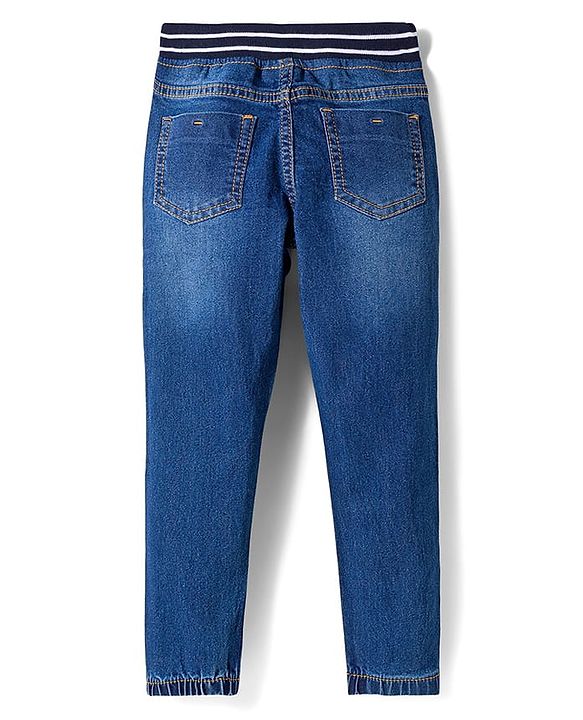 Pine Kids Denim Woven Full Length Washed Jeans - Blue