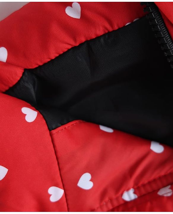 Babyhug Disney Woven Hoodies with Full Sleeves and Minnie Mouse Patch - Red