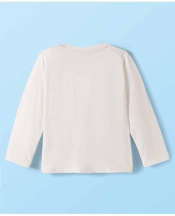 Babyhug 100% Cotton Knit Full Sleeves T-Shirt with Kool Kids Clubs Text Print - Offwhite