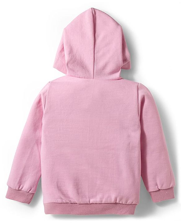 Babyhug Disney Fleece Woven  Full Sleeves Hooded Sweatshirt With Sleeveless Jacket & Minnie Mouse Graphic - Pink